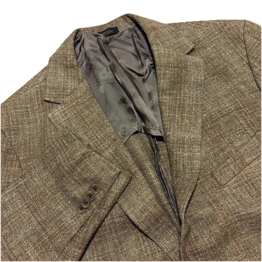 Jos A Bank Reserve Blazer 48R Brown Tan Silk Wool Linen Blend Sport Coat